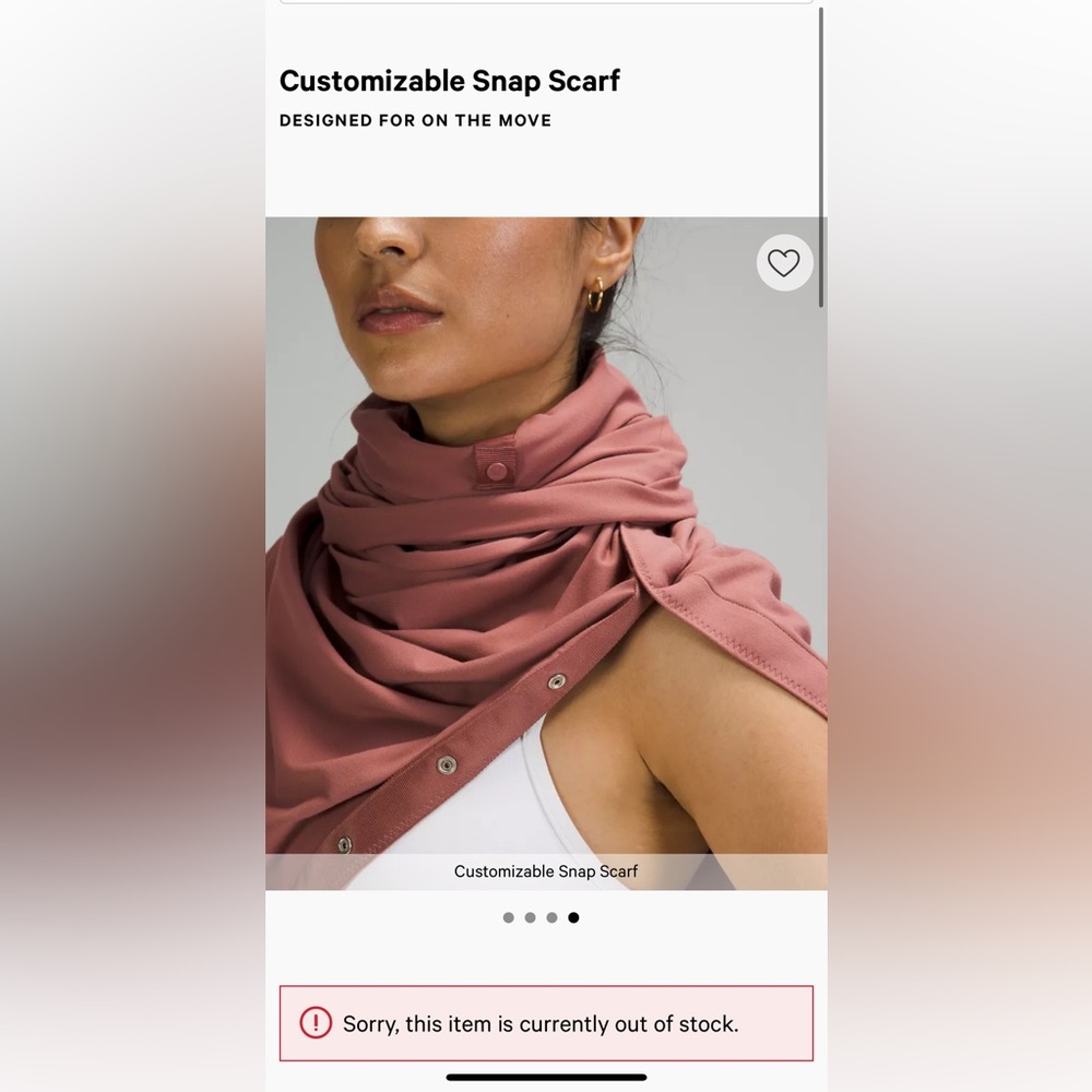 LULULEMON PINK SNAP SCARF